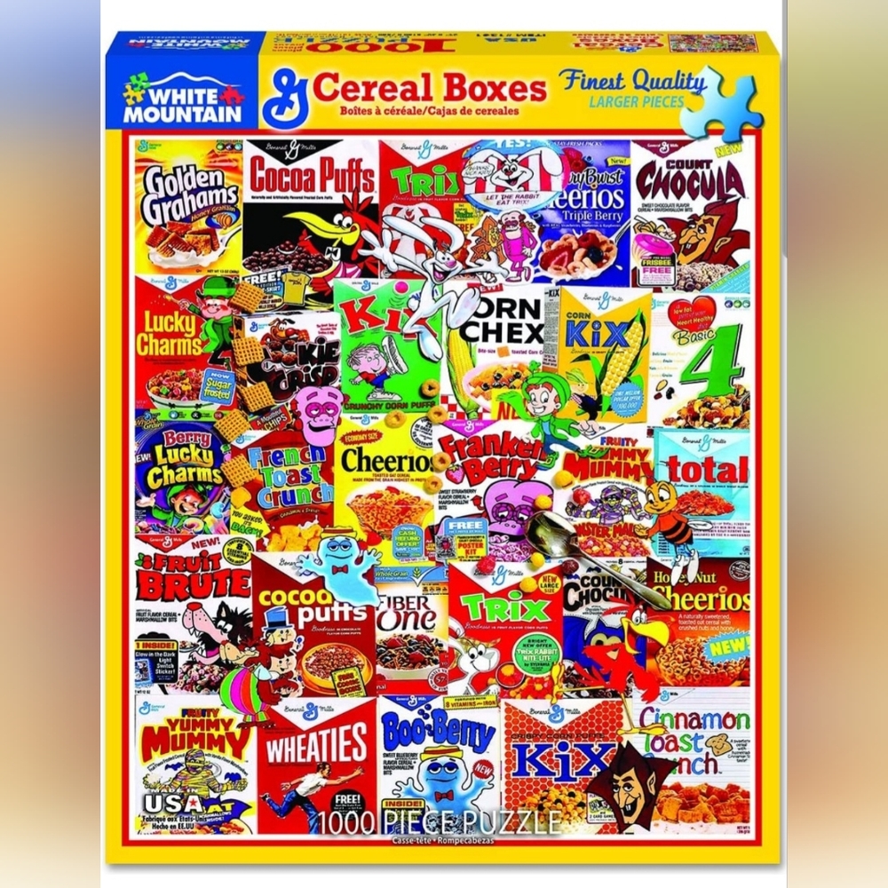 White Mountain Cereal Boxes 1000 piece puzzle
